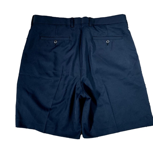 Alan Flusser Golf Men's Shorts Size 36 Navy Blue Pleated Front - Picture 2 of 4